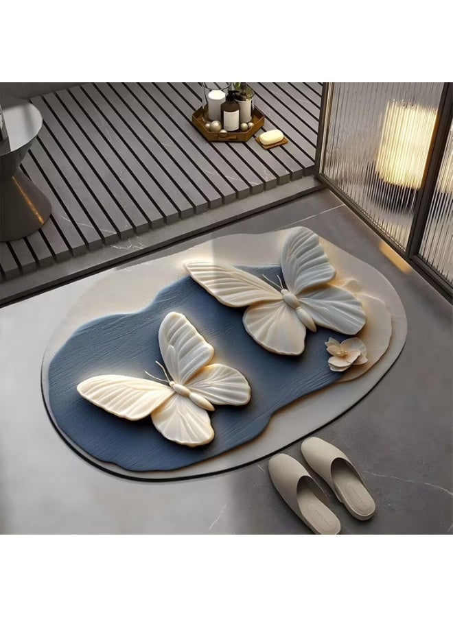 3D decorative raised/embossed erfly mat, Anti-Fatigue Floor Mat,Comfort Standing Mat Super Soft, Non-Slip And Absorbent.Machine Bathroom Carpet, Shower And Bathtub Bathroom Mat ( 38 x 58 cm) - Image 4